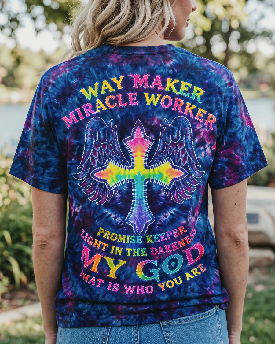 Cowgic Faith Tie-Dye Cross Miracle All Over Print Shirt