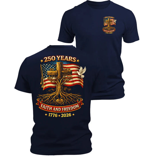 Cowgic Faith & Freedom 250 Years Patriotic Shirt