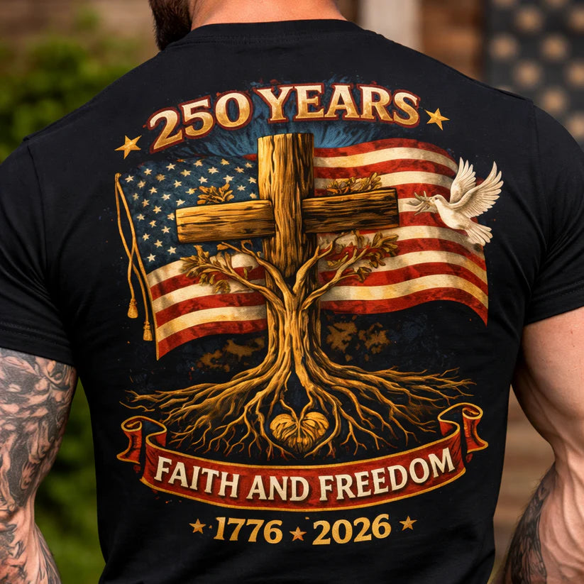 Cowgic Faith & Freedom 250 Years Patriotic Shirt