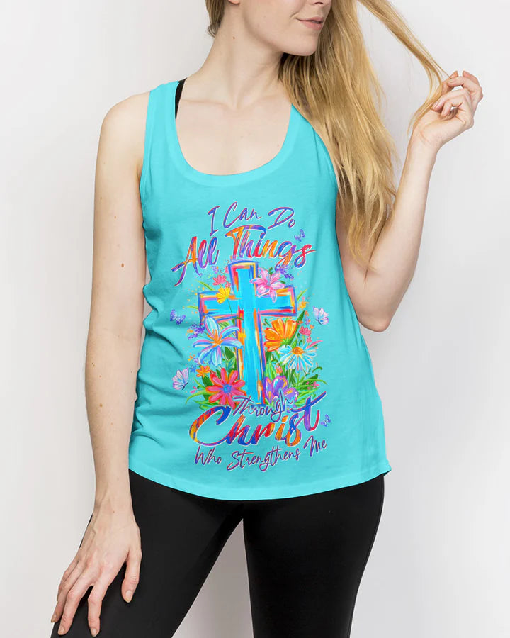 Cowgic I Can Do All Things Through Christ Colorful Floral Women's All Over Print