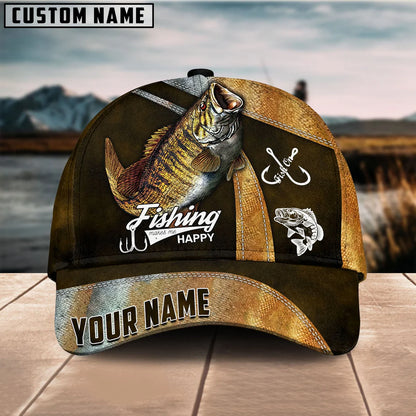 Cowgic Custom Name Smallmouth Bass Fishing Red 3D Classic Cap