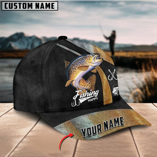 Cowgic Custom Name Trout Fishing 3D Classic Cap