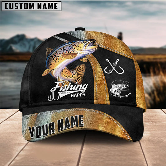 Cowgic Custom Name Trout Fishing 3D Classic Cap