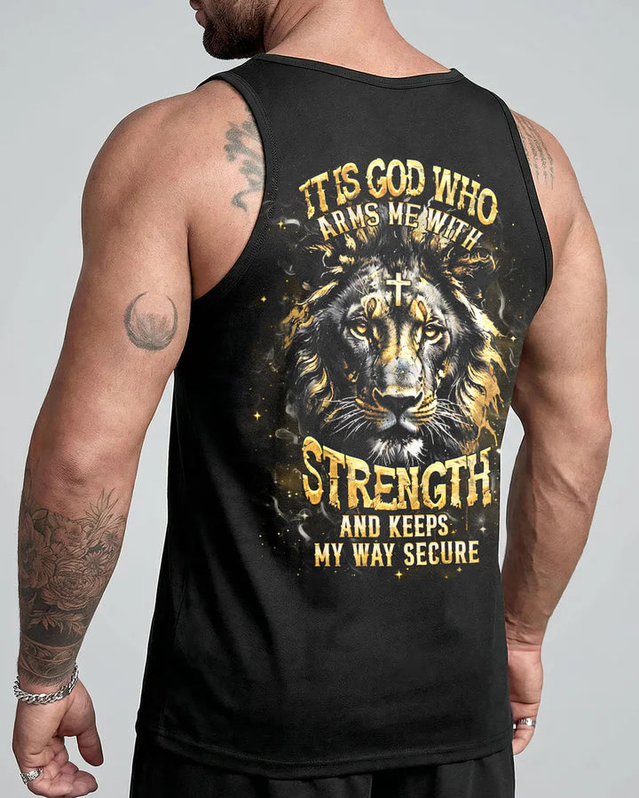 Cowgic It Is God Who Arms Me With Strength Lion Men's All Over Print Shirt