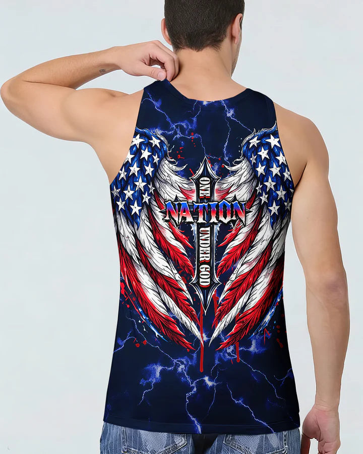Cowgic One Nation Under God Cross Wings Men's All Over Print Shirt
