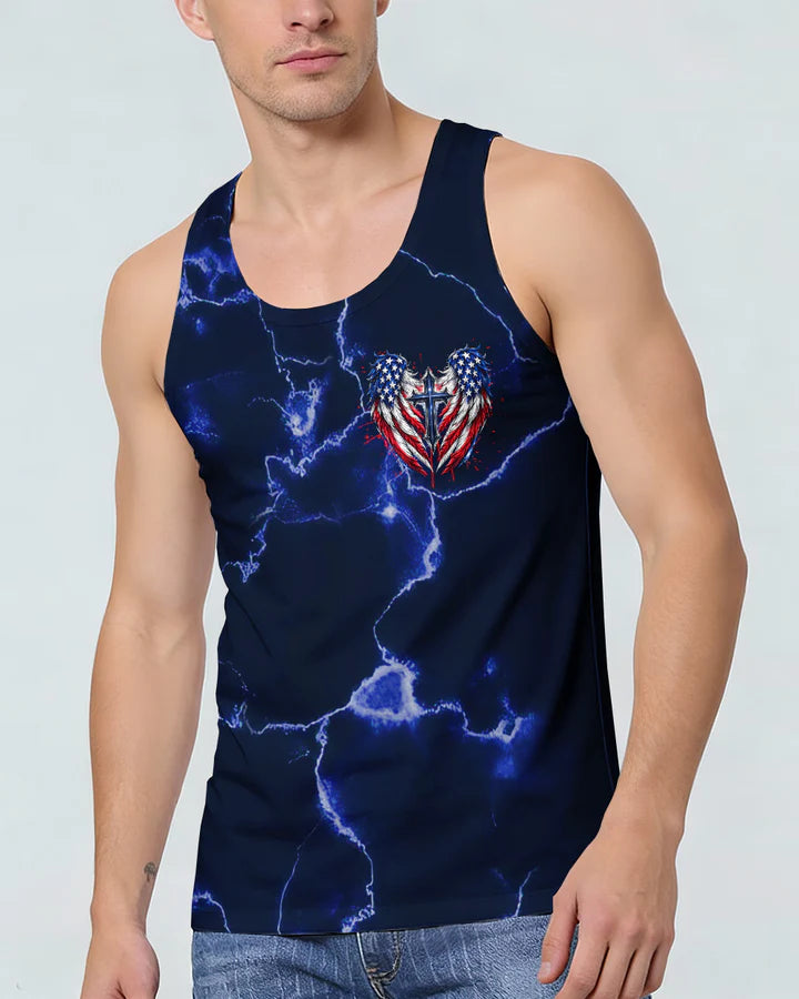 Cowgic One Nation Under God Cross Wings Men's All Over Print Shirt