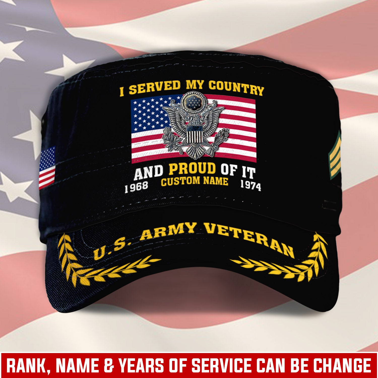 Cowgic Veteran U.S ARMY Military Printed Cap