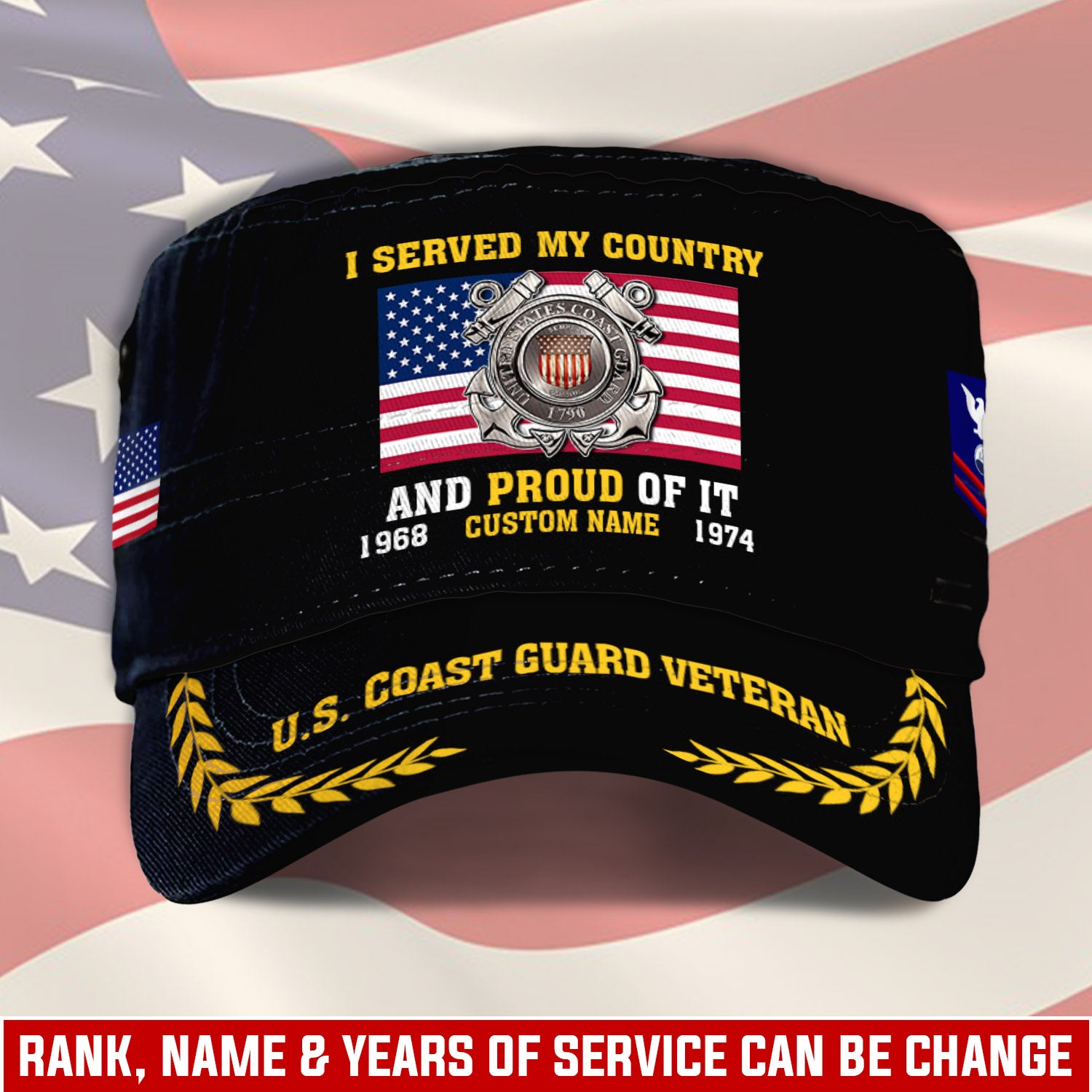 Cowgic Veteran U.S COAST GUARD Military Printed Cap