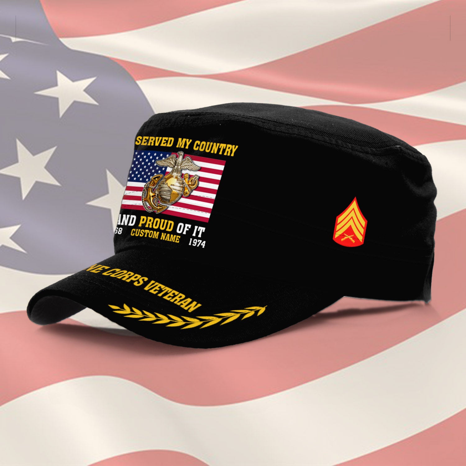 Cowgic Veteran US MARINE CORPS Military Printed Cap