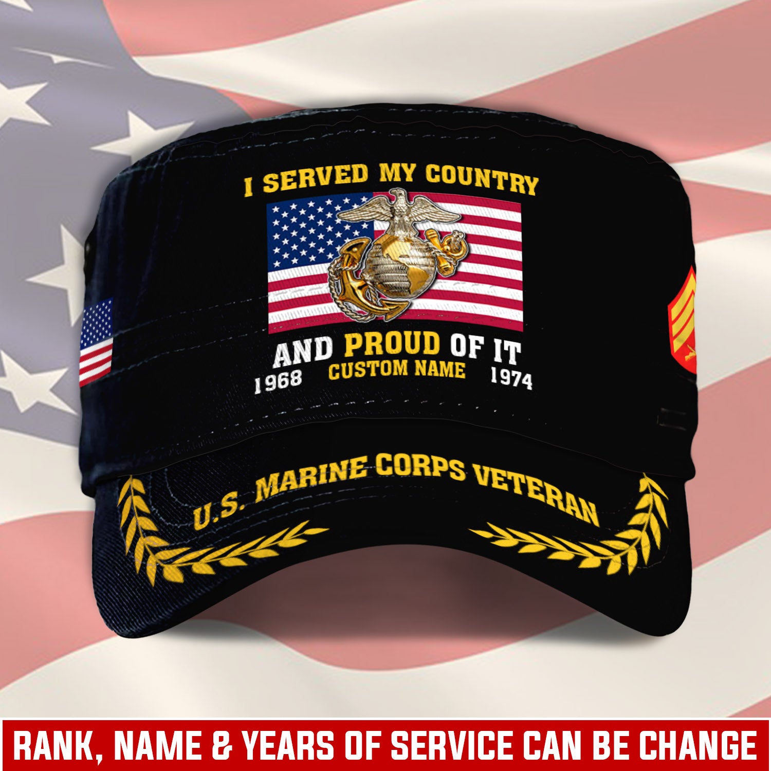 Cowgic Veteran US MARINE CORPS Military Printed Cap