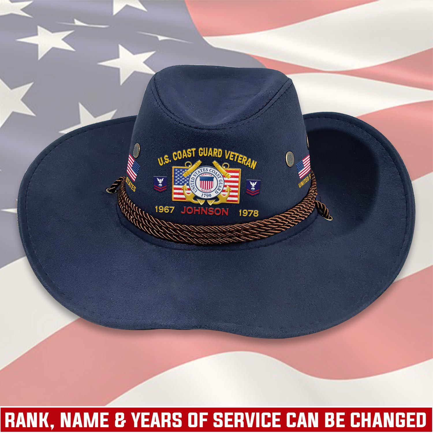 Cowgic Custom U.S COAST GUARD - COWBOY HAT