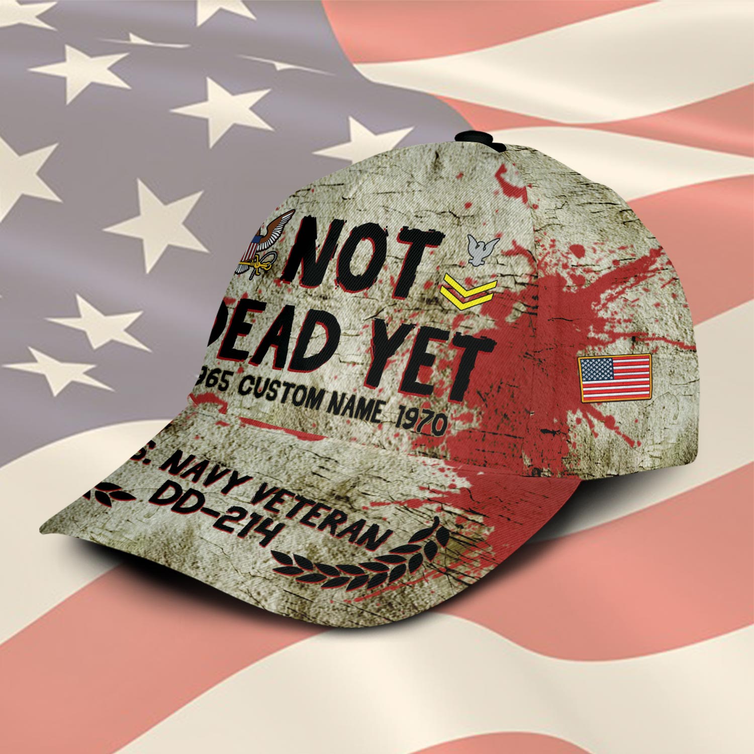 Cowgic Veterans U.S. Navy Custom Printed Cap