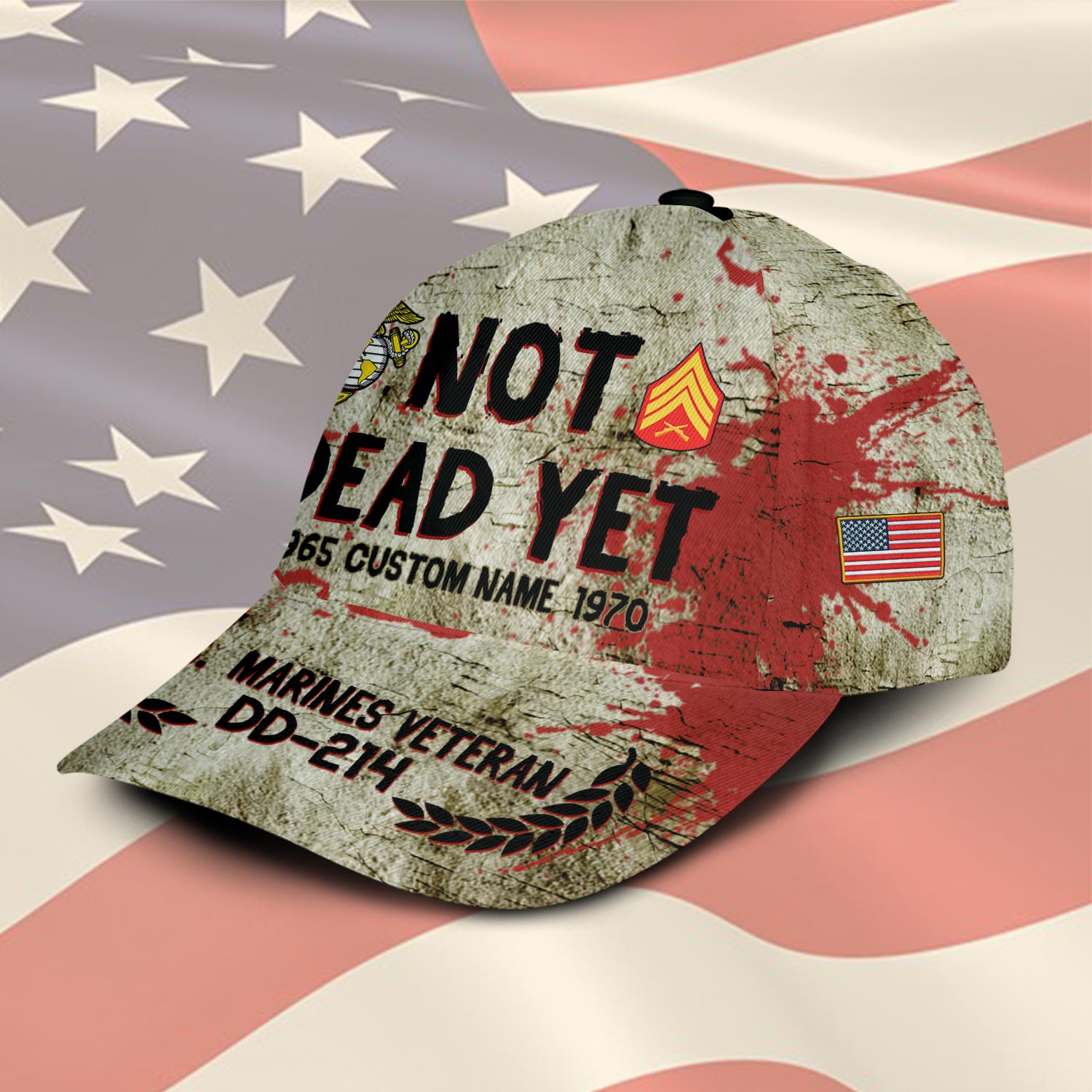 Cowgic Veterans U.S. Marine Corps Custom Printed Cap