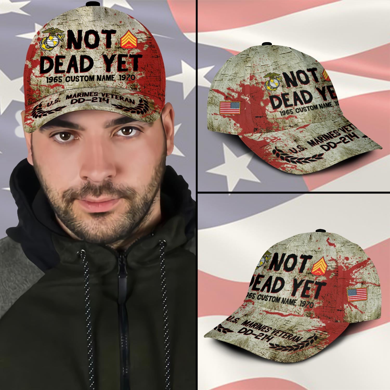 Cowgic Veterans U.S. Marine Corps Custom Printed Cap