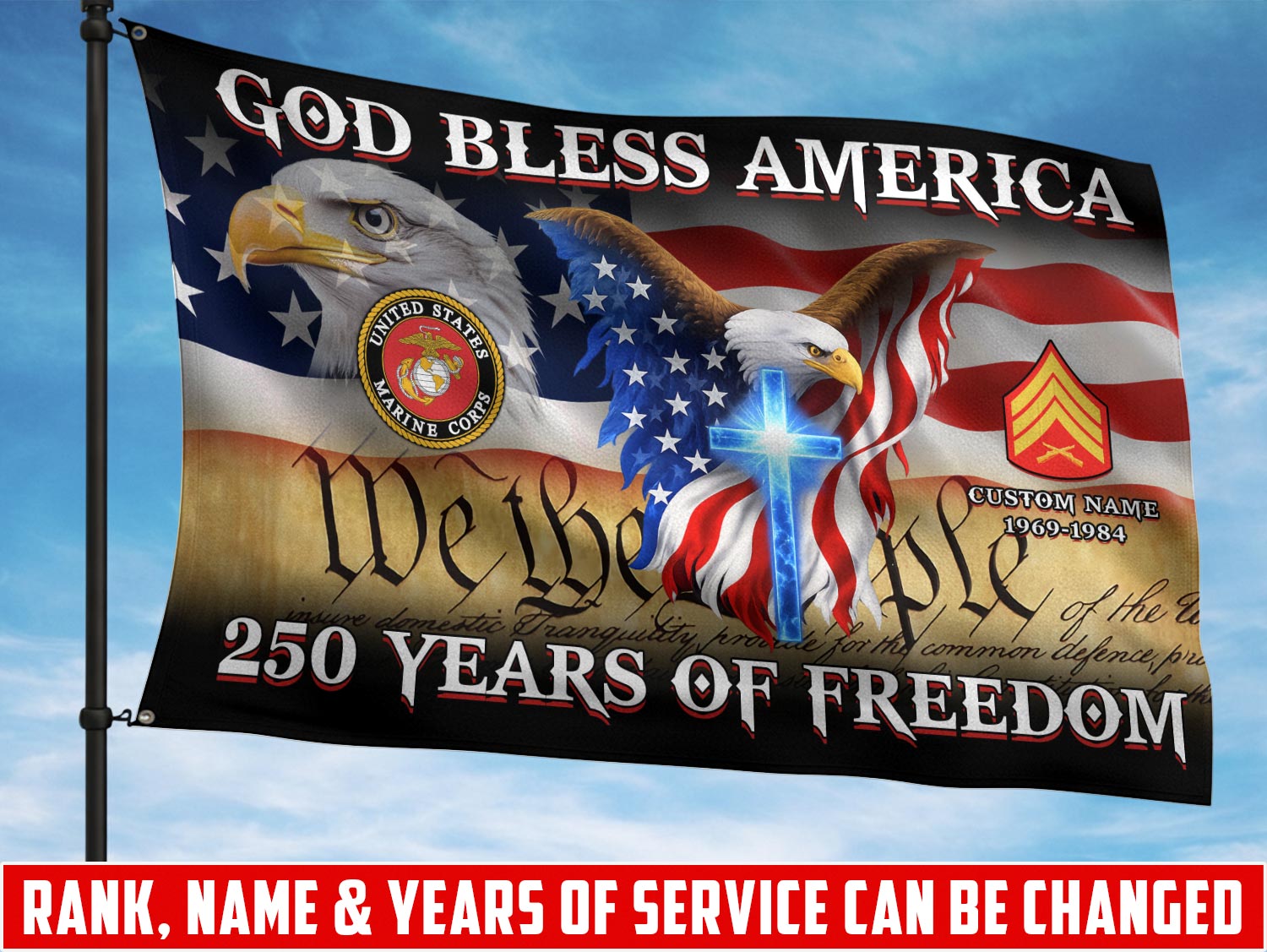 Cowgic U.S. Marine Corps - Flying Flag Custom