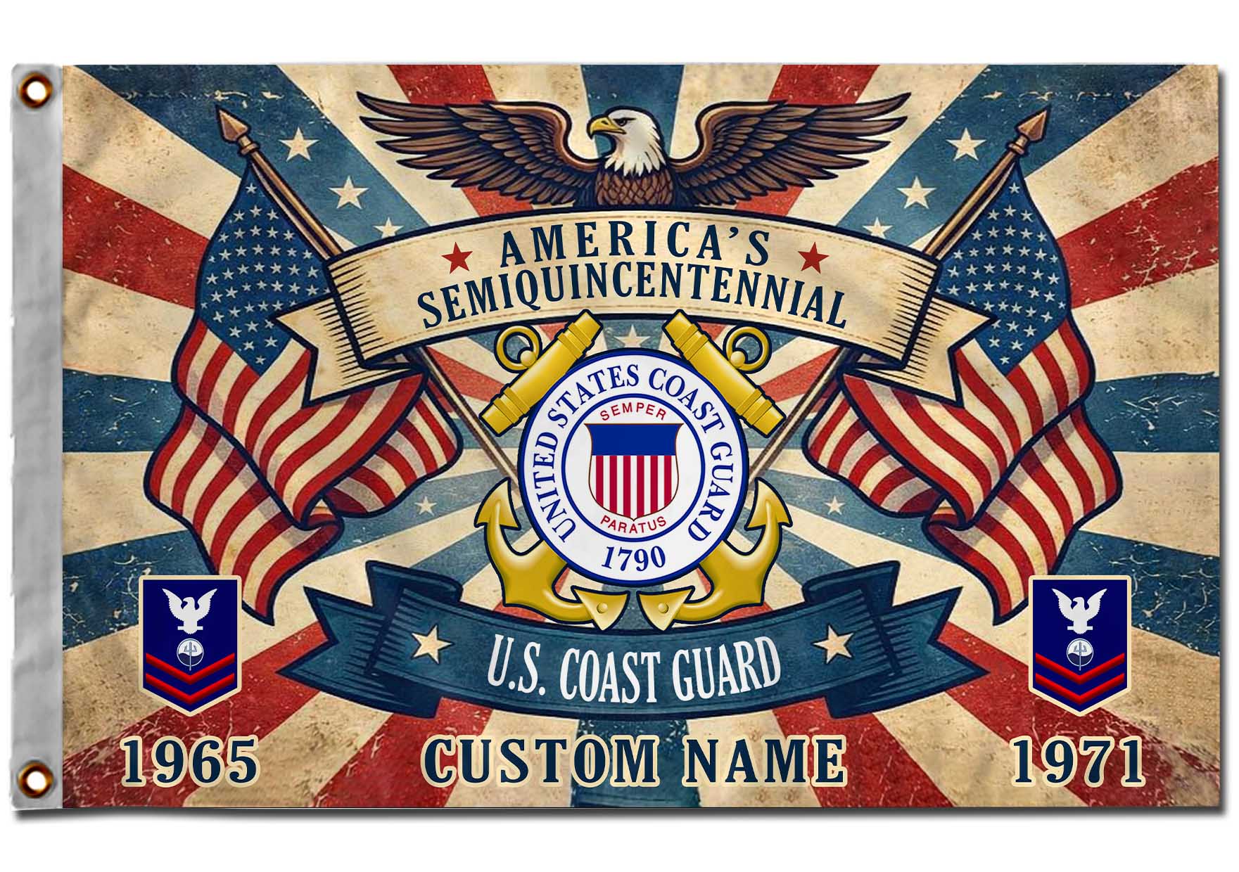 Cowgic Custom U.S. Coast Guard - Flying Flag