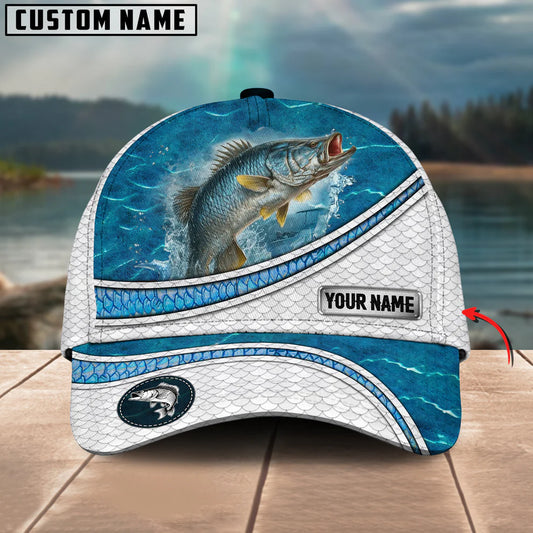 Cowgic Custom Name Barramundi Fishing Water Tornado 3D Classic Cap