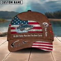 Cowgic Catfish Fishing US Flag Personalized Name Blue 3D Classic Cap