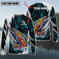 Cowgic Personalized Text Trout Fishing Thunder Pattern 3D Long Sleeve Shirt