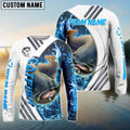 Cowgic Personalized Text Catfish Fishing White Blue Lava Sport Pattern 3D Long Sleeve Shirt