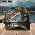 Cowgic Walleye Fishing Personalized Name Blue 3D Classic Cap