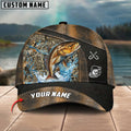 Cowgic Redfish Fishing Personalized Name Blue 3D Classic Cap