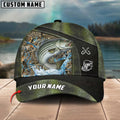 Cowgic Striped Bass Fishing Personalized Name Blue 3D Classic Cap