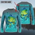 Cowgic Mahi-mahi Camo Personalized Name And Team Name 3D Long Sleeve Shirt