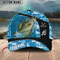 Cowgic Custom Name Crappie Fishing Blue Camo 3D Classic Cap