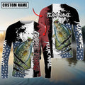 Cowgic Personalized Text Crappie Fishing US Flag 3D Long Sleeve Shirt