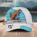 Cowgic Custom Name Trout Fishing White Blue Water 3D Classic Cap