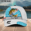 Cowgic Custom Name Walleye Fishing White Blue Water 3D Classic Cap