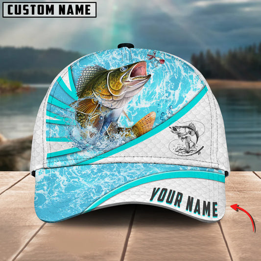 Cowgic Custom Name Walleye Fishing Water Tornado 3D Classic Cap