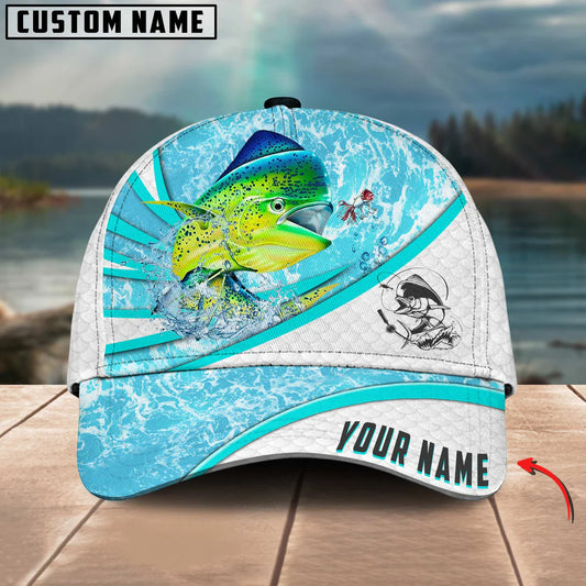 Cowgic Custom Name Mahi Fishing Water Tornado 3D Classic Cap