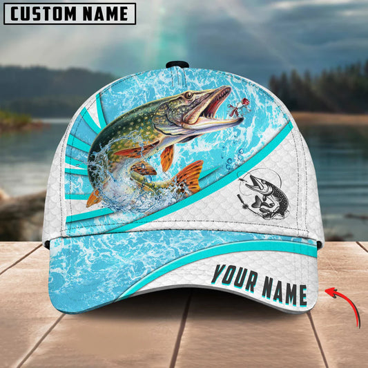 Cowgic Custom Name Pike Fishing Water Tornado 3D Classic Cap