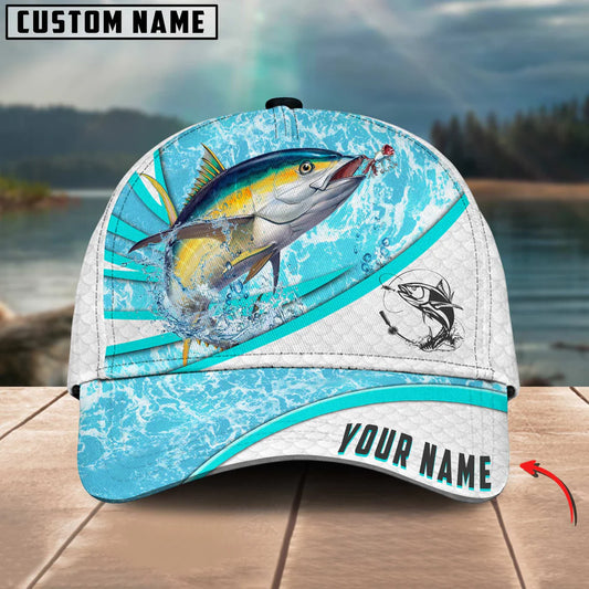 Cowgic Custom Name Tuna Fishing Water Tornado 3D Classic Cap
