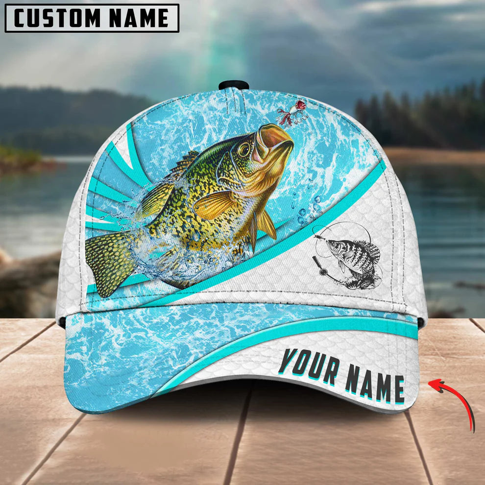 Cowgic Custom Name Crappie Fishing Water Tornado 3D Classic Cap