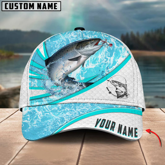 Cowgic Custom Name Salmon Fishing Water Tornado 3D Classic Cap