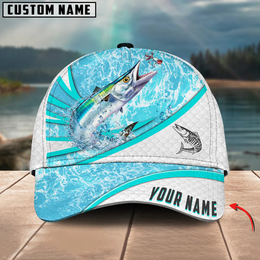 Cowgic Custom Name King Mackerel Fishing Water Tornado 3D Classic Cap