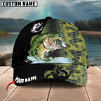 Cowgic Custom Name Bass Fishing Green 3D Classic Cap
