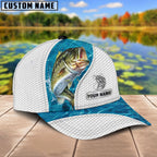 Cowgic Custom Name Bass Fishing Blue Water 3D Classic Cap
