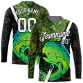 Cowgic Personalized Text Mahi Fishing Yellow Green 3D Long Sleeve Shirt