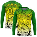 Cowgic Personalized Text Trout Fishing Yellow Green 3D Long Sleeve Shirt