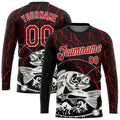 Cowgic Personalized Text Bass Fishing Magma Pattern 3D Long Sleeve Shirt