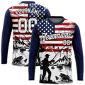 Cowgic Personalized Text US Flag Fishing 3D Long Sleeve Shirt