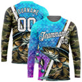 Cowgic Personalized Text Camo Pattern Fishing 3D Long Sleeve Shirt