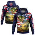 Cowgic Personalized Name US Flag And Smallmouth Bass Fishing US Flag 3D Hoodie