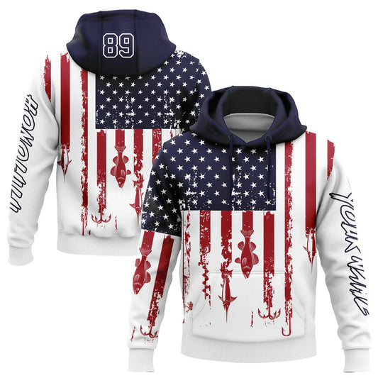 Cowgic Personalized Name US Flag Fishing US Flag 3D Hoodie