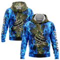 Cowgic Personalized Name Camo And Blue Fire Fishing 3D Hoodie