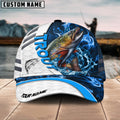 Cowgic Custom Name Trout Fishing Blue Lava 3D Classic Cap